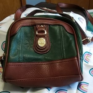 BOC green and brown vintage bag
